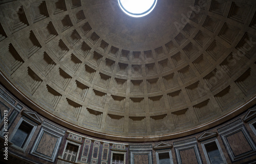   Pantheon in Rome, Italy . Pantheon was built as a temple to all the gods of ancient Rome, and rebuilt by the emperor Hadrian about 126 AD.