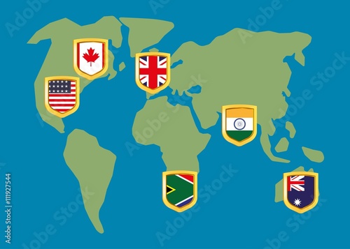 English speaking countries on the map