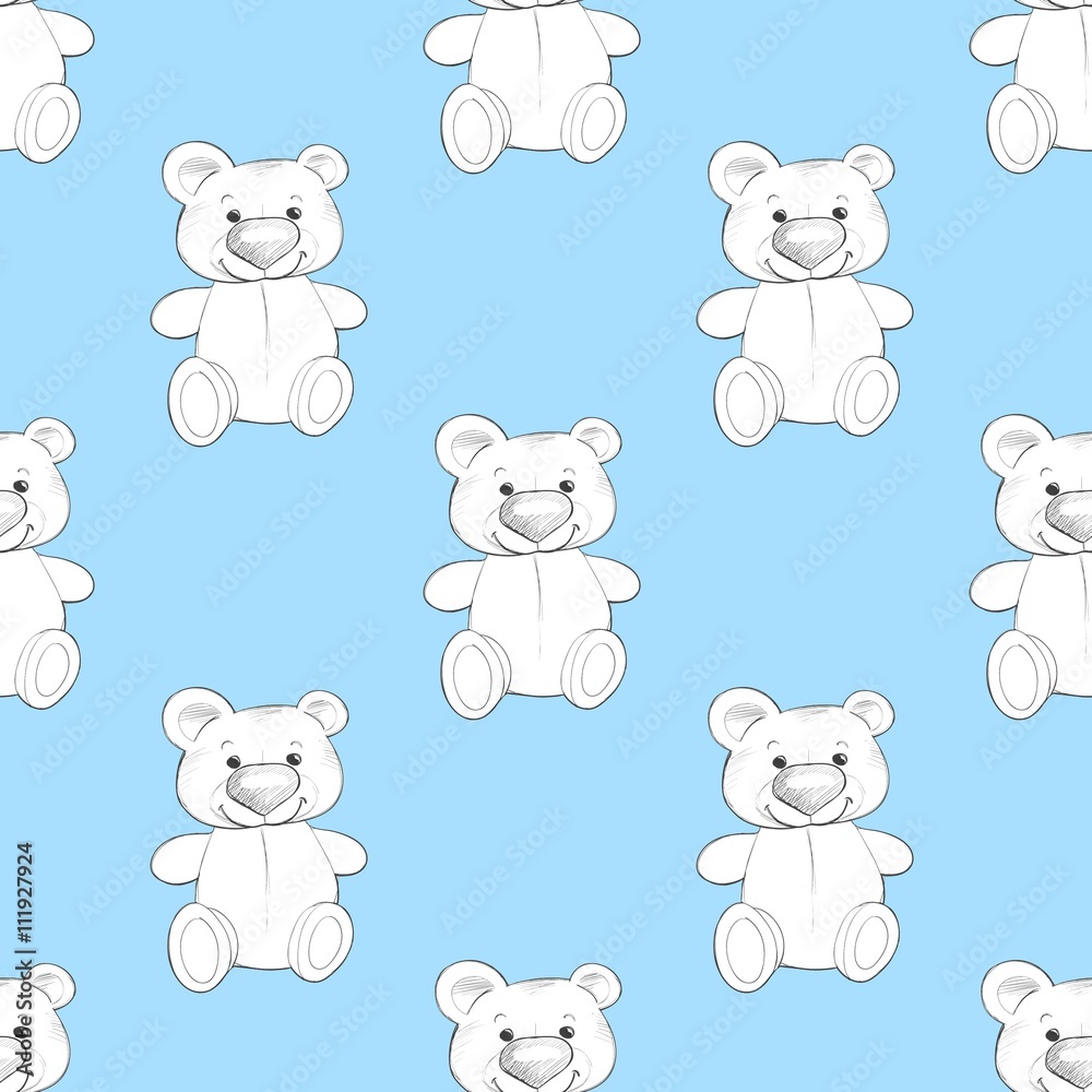Cute teddy. Seamless pattern. Background for design 2 Cute teddy. Seamless pattern. Background for design 2