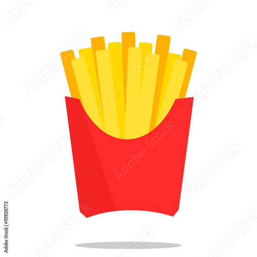 French fries. Modern flat style. Vector icon