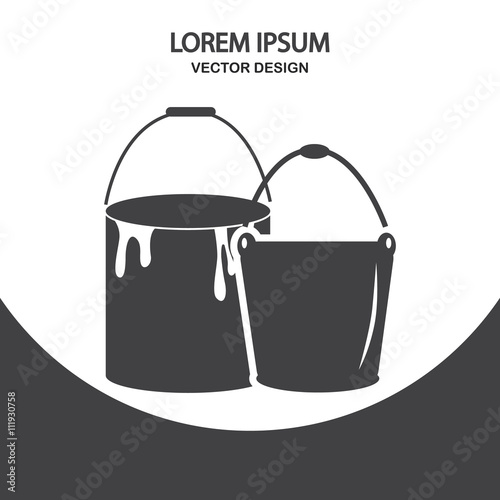 Two buckets icon on the background © LynxVector