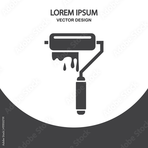 Paint roller icon on the background