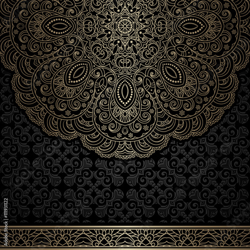 Vintage gold lace background