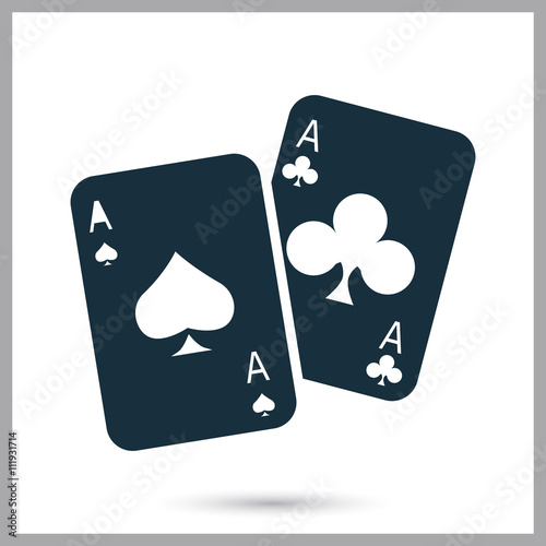 Playing cards icon on the background