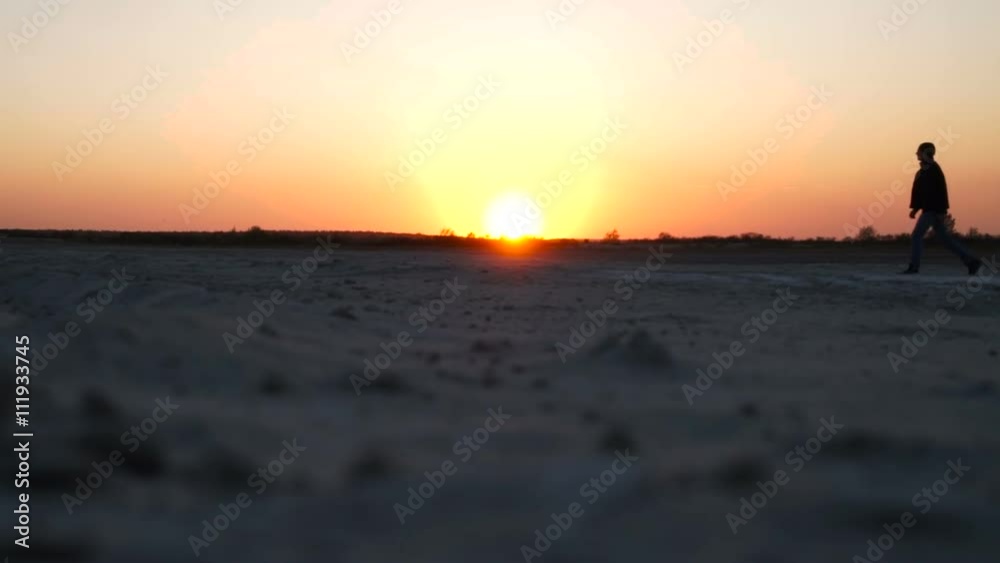 The couple runs towards each other and spinning at sunset The couple runs towards each other and spinning at sunset