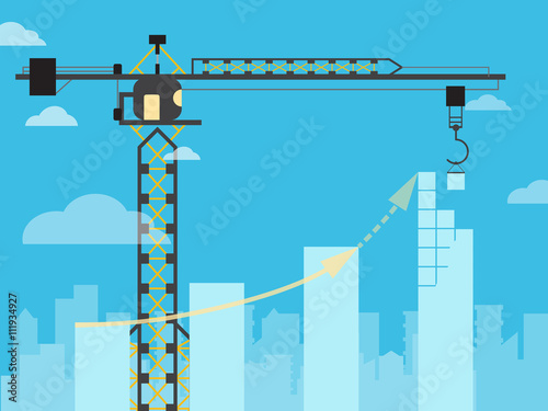 crane builds graph bar grow business