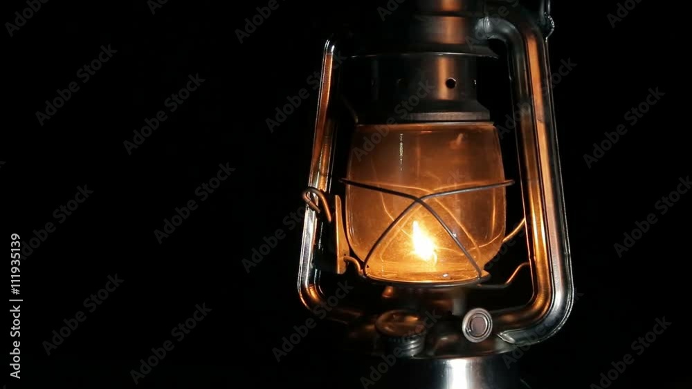the kerosene lamp at the night