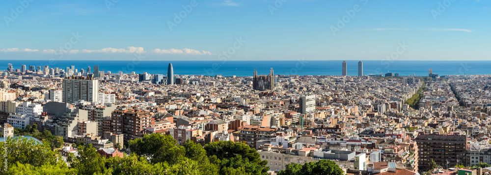 Skyline panorama of Barcelona, Spain