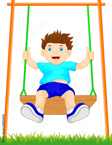 boy on swing in the park
