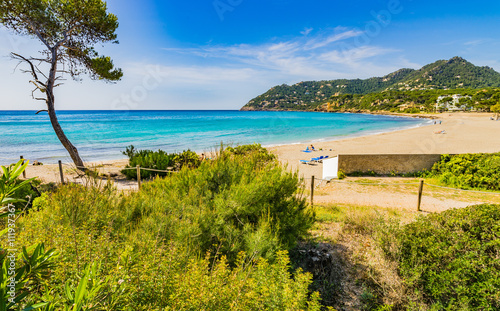 Beautiful coast beach bay of Canyamel Majorca Spain