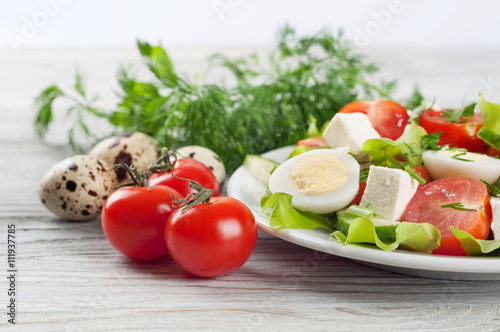 Salad with cherry tomato and eggs