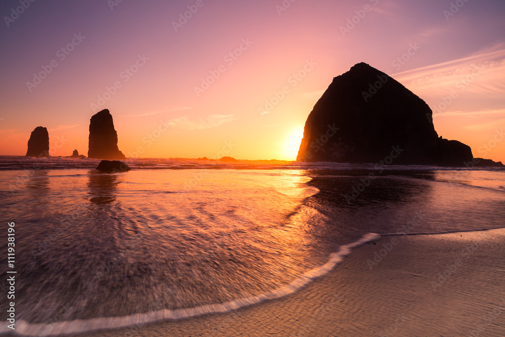 Sunset of Oregon coast