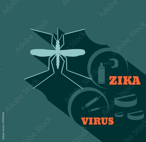 mosquito silhouette flat style vector illustration