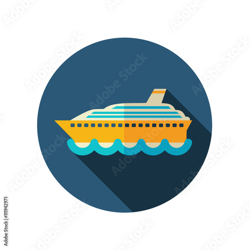 Cruise transatlantic liner ship icon. Vacation