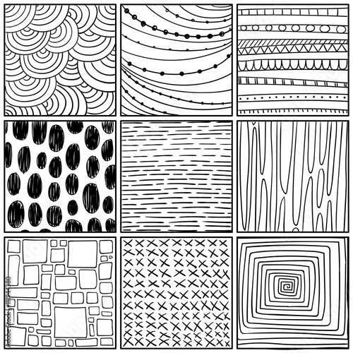 Vector Illustration of Abstract Line Drawing Design Elements
