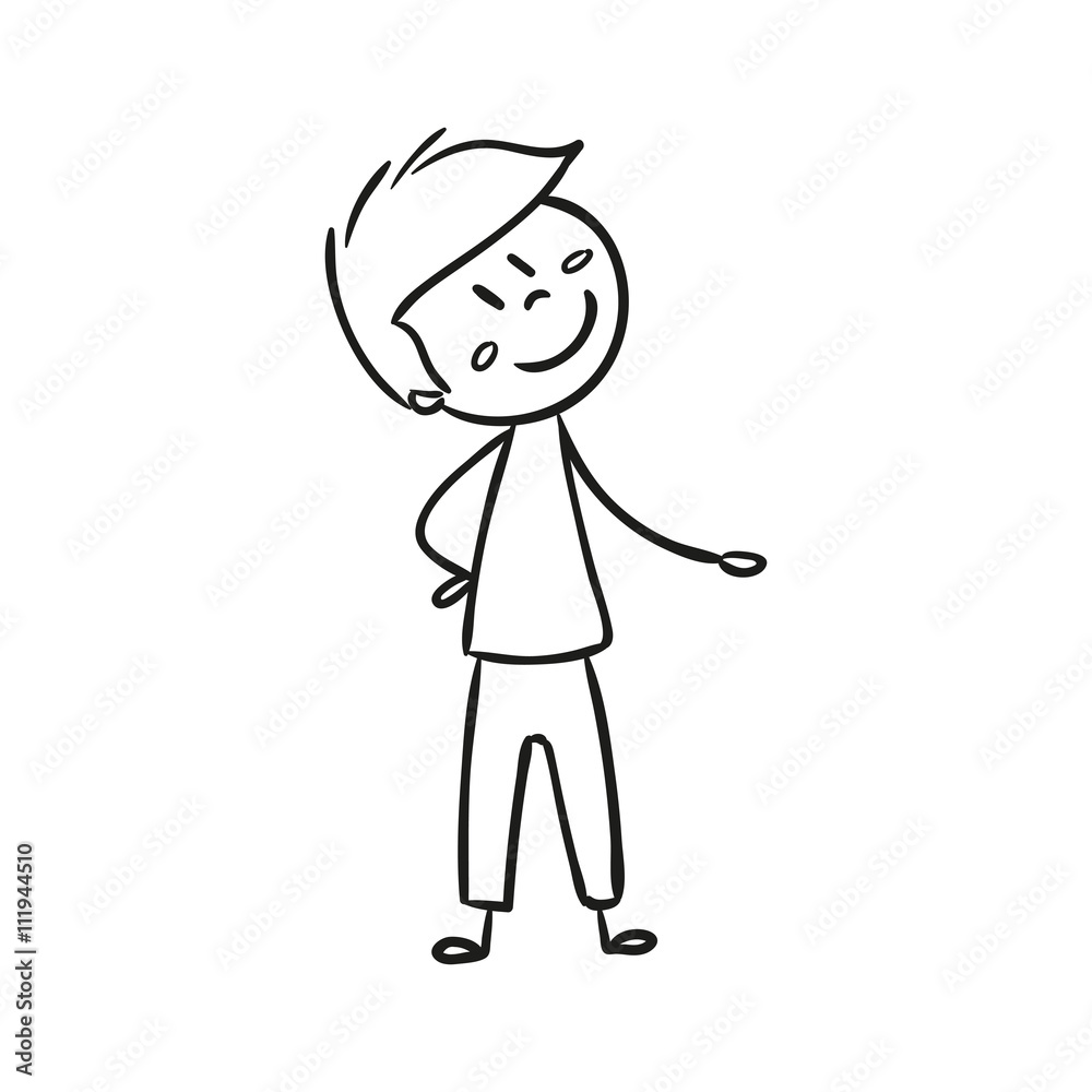 Vector Illustration of a Hand Drawn Happy Little Child Doodle Vector Illustration of a Hand Drawn Happy Little Child Doodle
