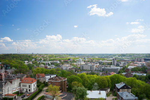 Panorama of Kaunas from the roof of the Cathedral, Lithuania