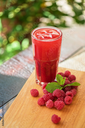 fruit drink with raspberries