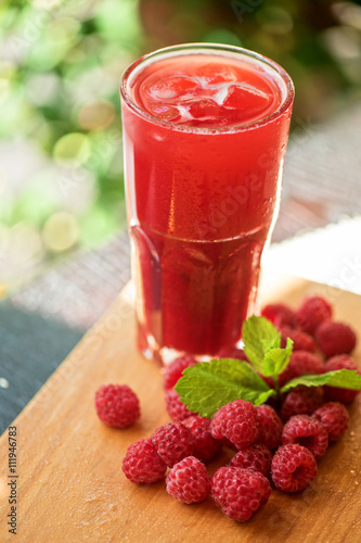 fruit drink with raspberries