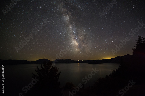 milky way over the Crater Lake