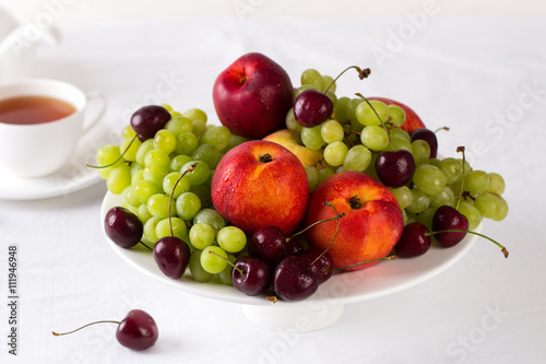 mixed set of fresh raw ripe fruits