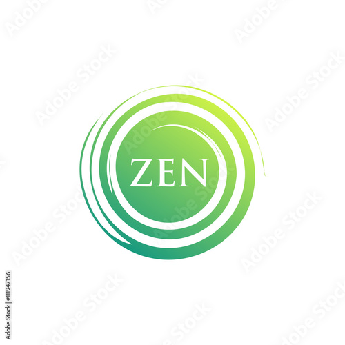 Vector company logo. icon element template. zen meditation center. symbol brush circle