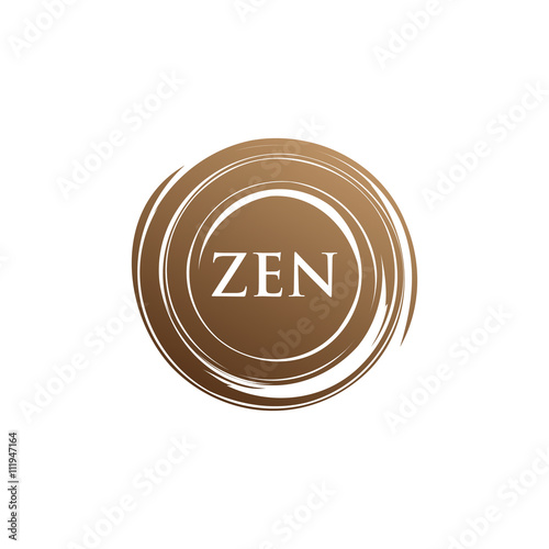 Vector company logo. icon element template. zen meditation center. symbol brush circle