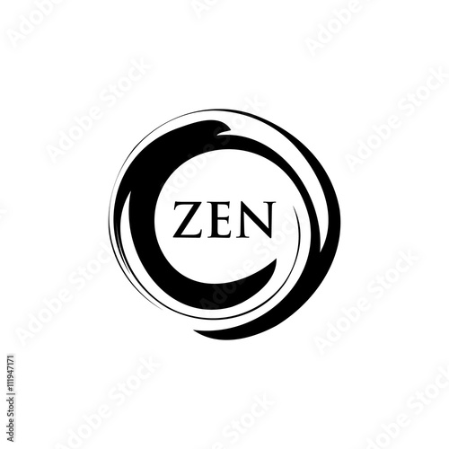 Vector company logo. icon element template. zen meditation center. symbol brush circle