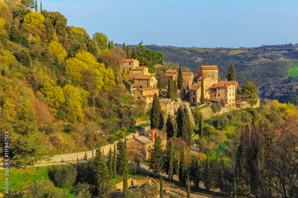 Old Little Italian town Castiglione d'Orcia 