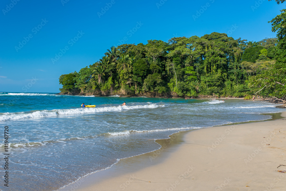 Obraz premium Punta Uva beach in Costa Rica, wild and beautiful caribbean coast