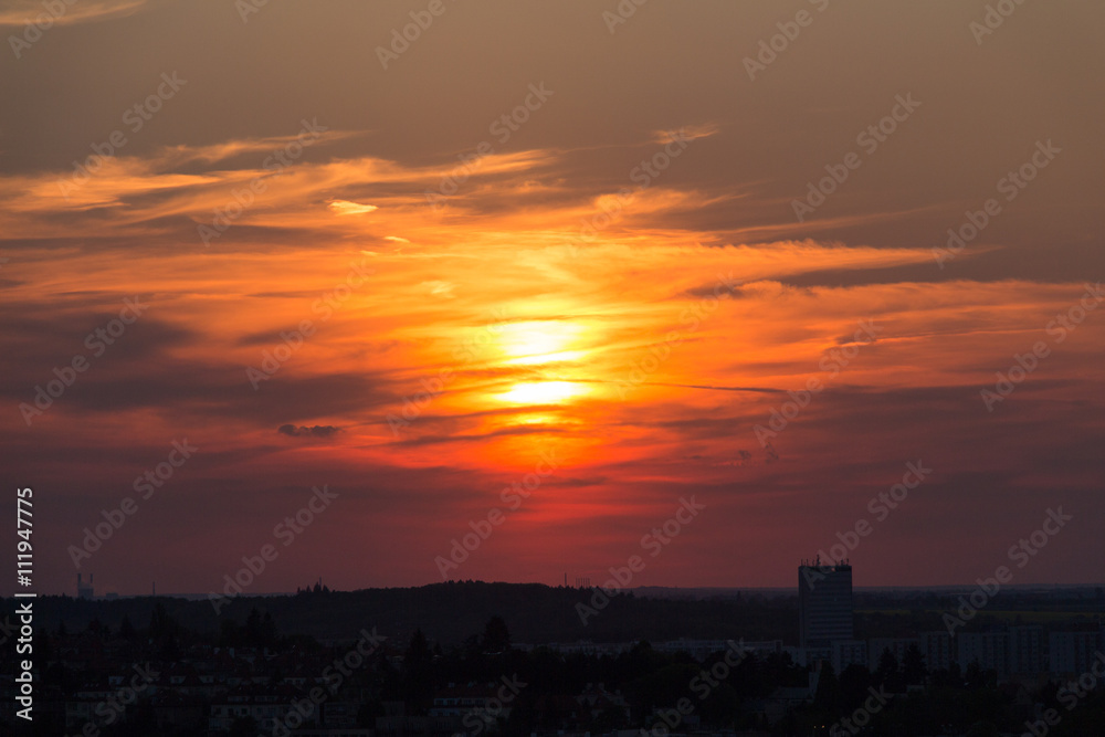 Sunset over Prague, Czech Republic