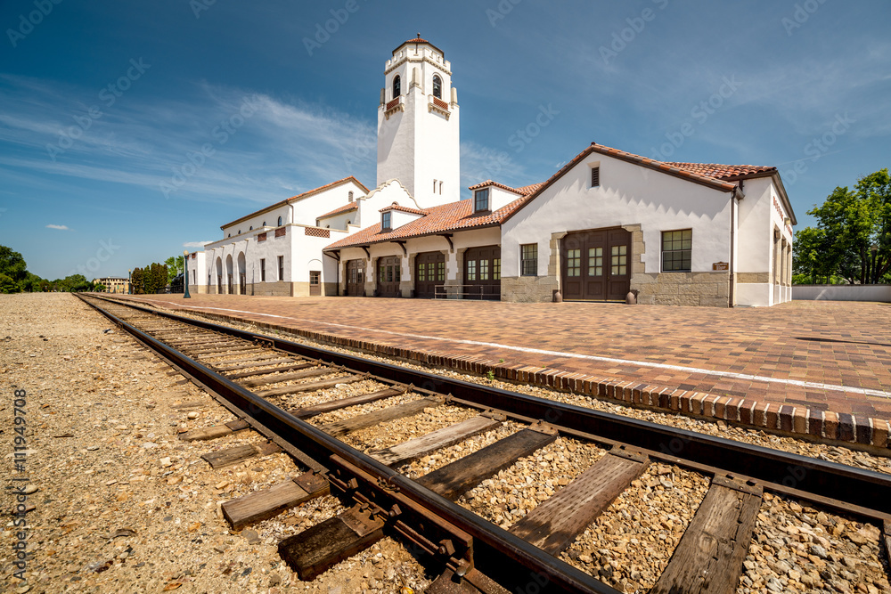 Classic train Depot and train tracks