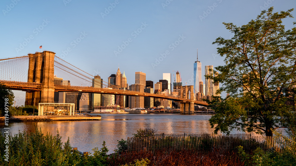 New York skyline and the Brooklyn bridge