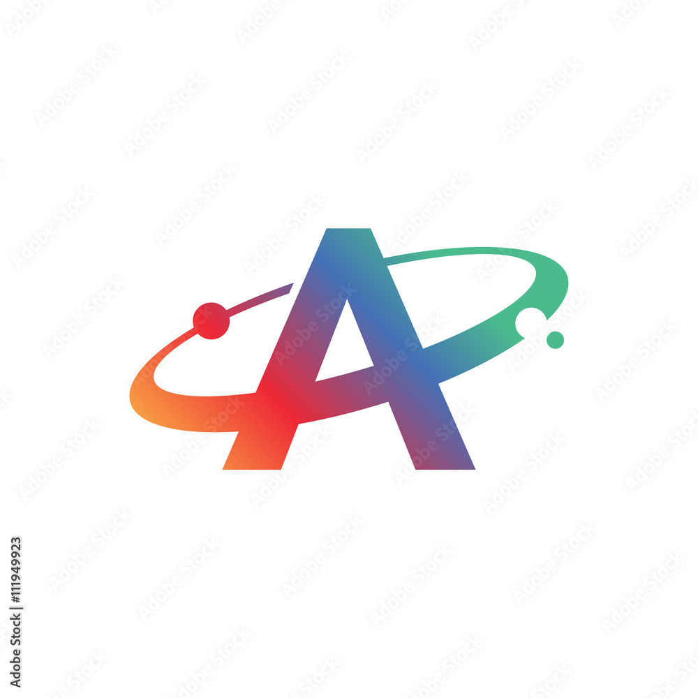 Obraz premium Abstract Letter A Symbol. Colorful creative Word Art. Universal vector icon.