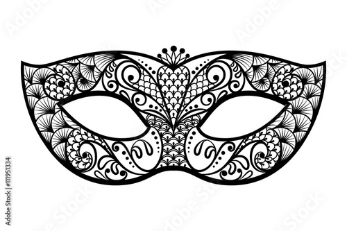 Vector back venetian carnival mardi gras party mask. Vector illu
