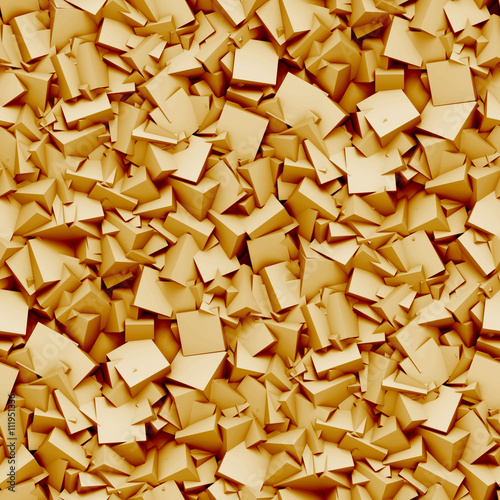seamless background made of chaotic arranged cubes in shades of brown
