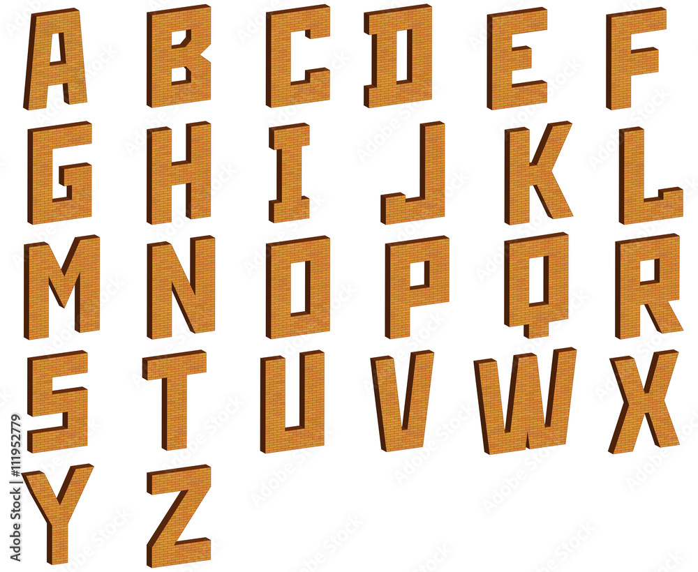 Obraz premium The English alphabet on a white background. 3D illustration