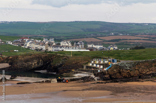 View over Summerleaze beach at Bude in Cornwall