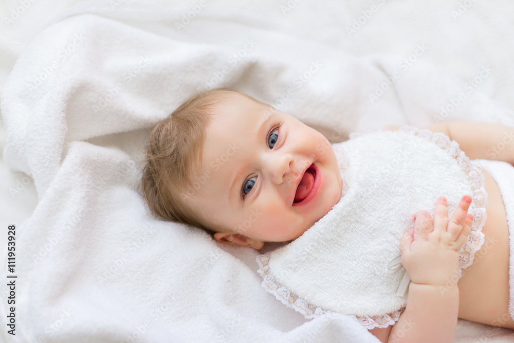 Portrait sweet happy little girl sleeping Portrait sweet happy little girl sleeping
