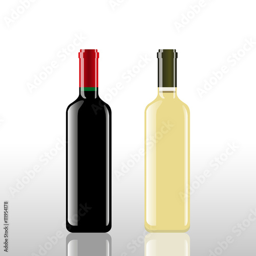 Bottles of red and white wine