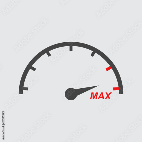 Speedometer, tachometer flat icon