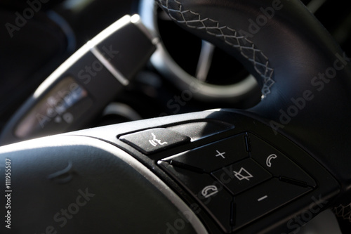 Gear controls lever in car interior