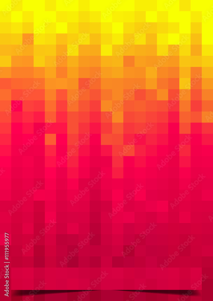 Vertical red, orange and yellow mosaic music party background with place for text. Vertical red, orange and yellow mosaic music party background with place for text.