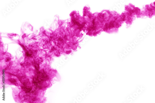 pink smoke isolated on the white background