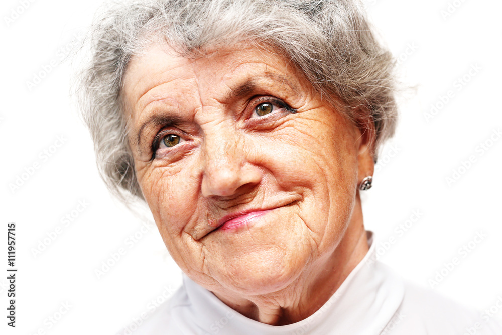 Old woman smile face Old woman smile face