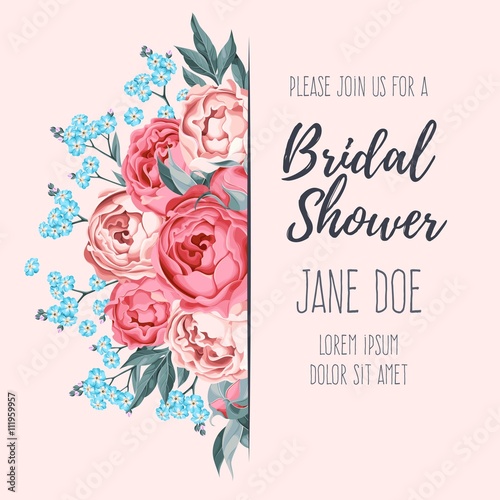 Fototapeta Naklejka Na Ścianę i Meble -  Bridal shower invitation
