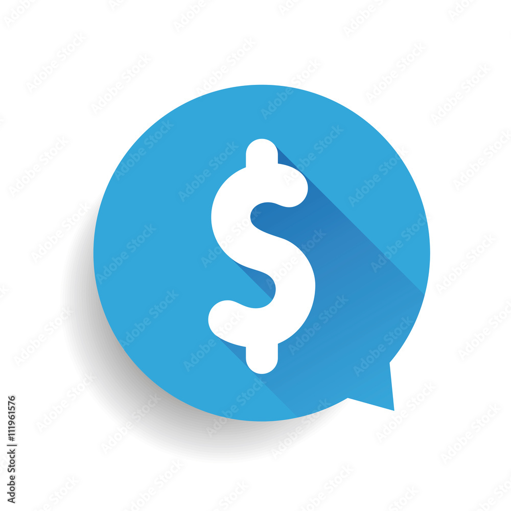 Flat dollar sign speech bubble