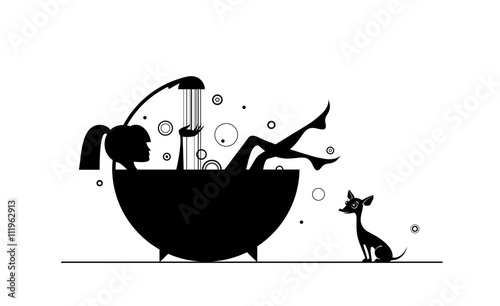 Girls in the bath.