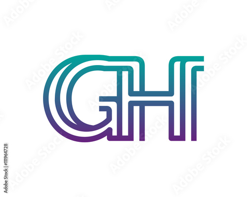 GH lines letter logo