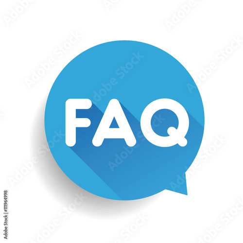 Faq icon sign vector blue
